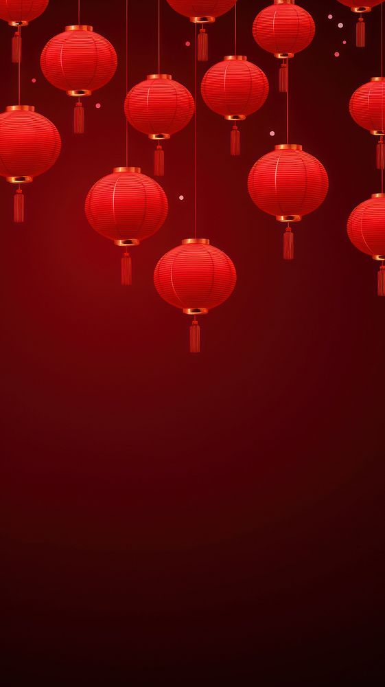Chinese red paper lanterns backgrounds architecture illuminated. AI generated Image by rawpixel.
