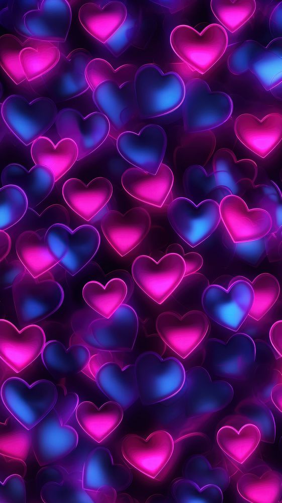 Heart pattern backgrounds glowing. AI generated Image by rawpixel.