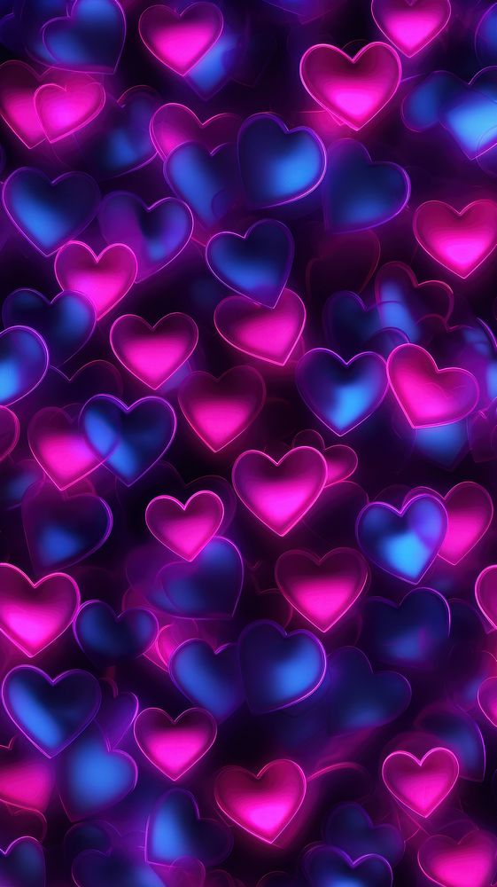 Heart pattern backgrounds glowing. AI | Free Photo Illustration - rawpixel