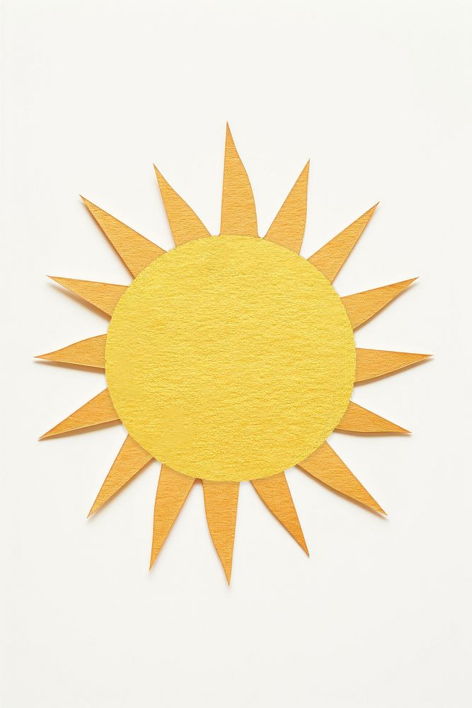 Sun craft paper white background. AI generated Image by rawpixel.