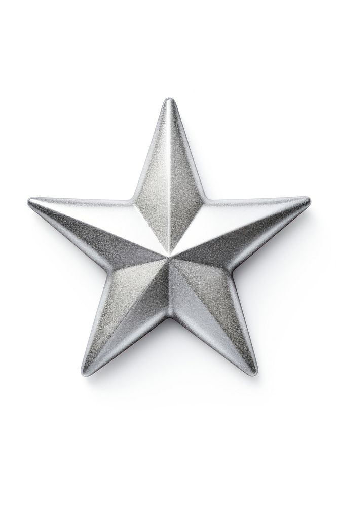 Star silver symbol white background. AI generated Image by rawpixel.