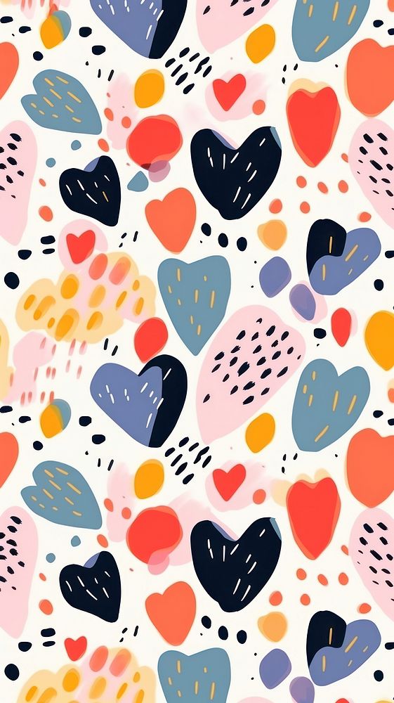 Heart pattern abstract confetti. AI generated Image by rawpixel.