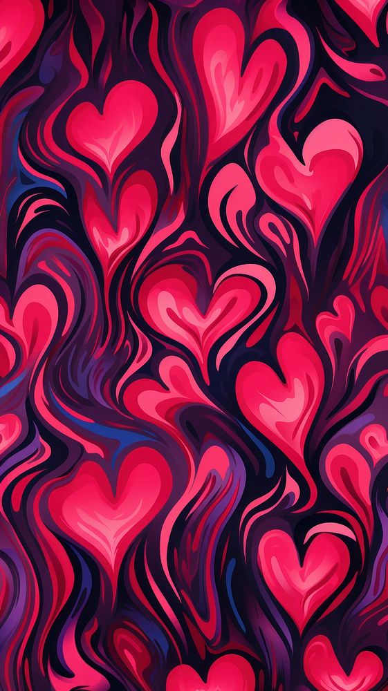 Fluid heart pattern abstract purple pink. AI generated Image by rawpixel.