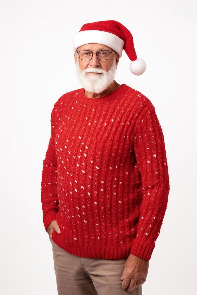 Christmas sweater red white background. AI generated Image by rawpixel.