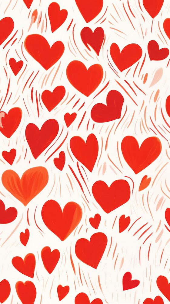Heart pattern red backgrounds. AI generated Image by rawpixel.