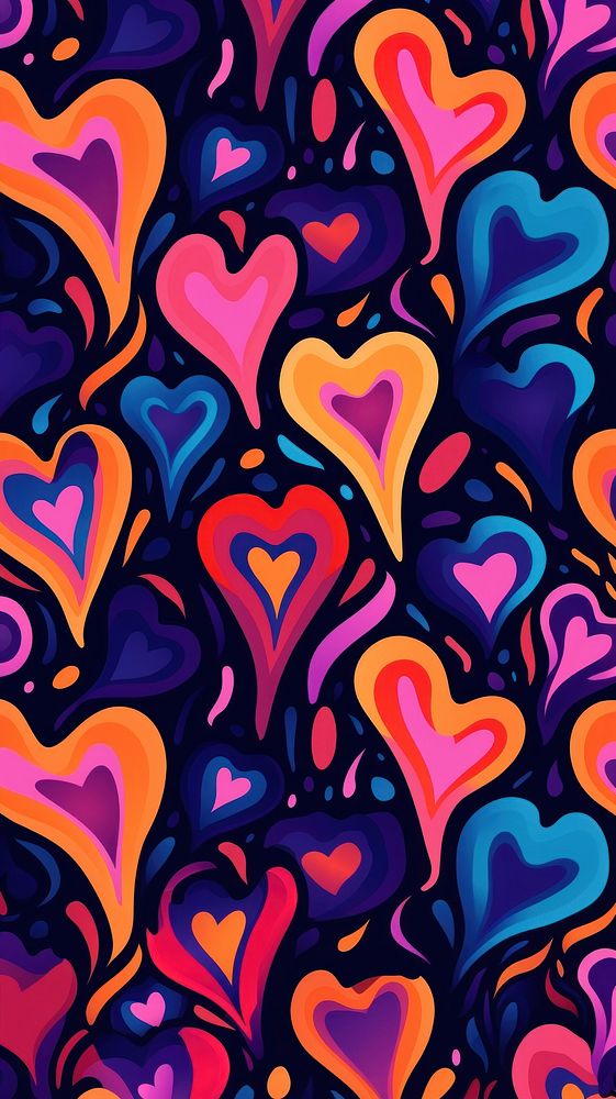 Fluid heart pattern purple vibrant color backgrounds. AI generated Image by rawpixel.