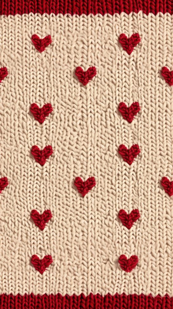 Heart textile knitted pattern. AI generated Image by rawpixel.