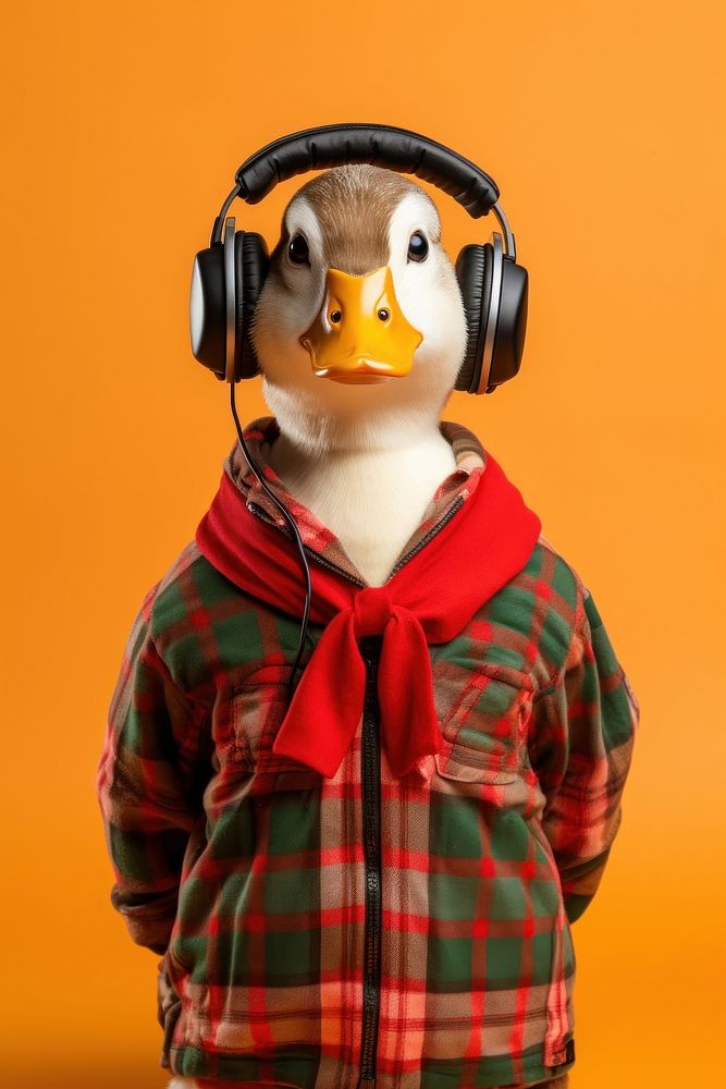 Duck wearing headphones. AI generated Image by rawpixel.