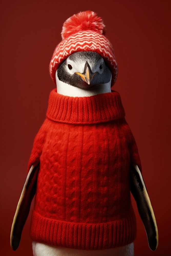 Penguin in Christmas sweater. AI generated Image by rawpixel.