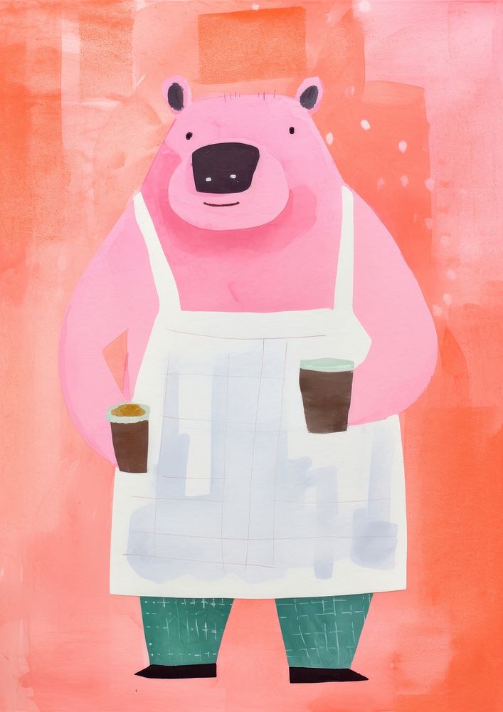 Art painting apron pink. AI generated Image by rawpixel.