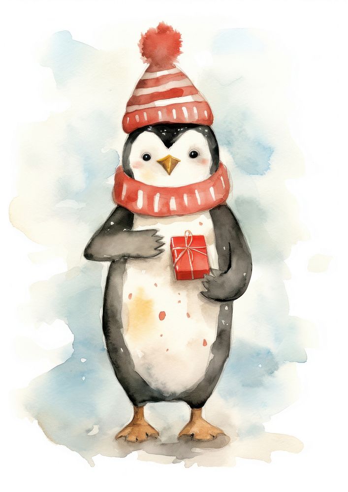 Penguin penguin winter nature. AI generated Image by rawpixel.