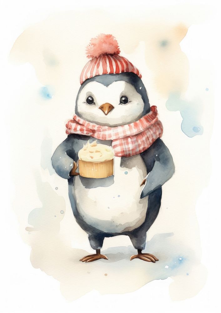 Penguin penguin snowman winter. AI generated Image by rawpixel.