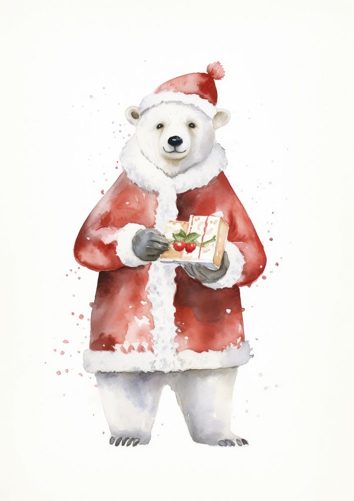 Polar bear christmas mammal representation. AI generated Image by rawpixel.