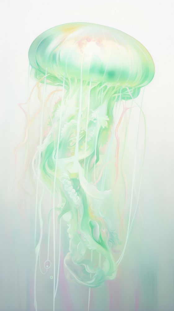 Jellyfish green invertebrate translucent. AI generated Image by rawpixel.