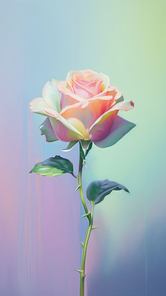 Rose painting flower plant