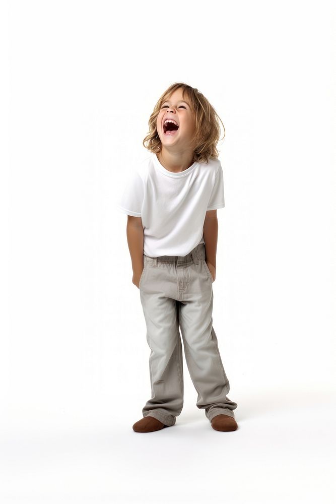 Child shouting laughing white. AI generated Image by rawpixel.