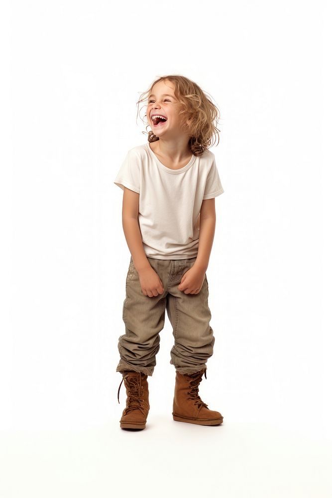 Child laughing shouting portrait. AI generated Image by rawpixel.