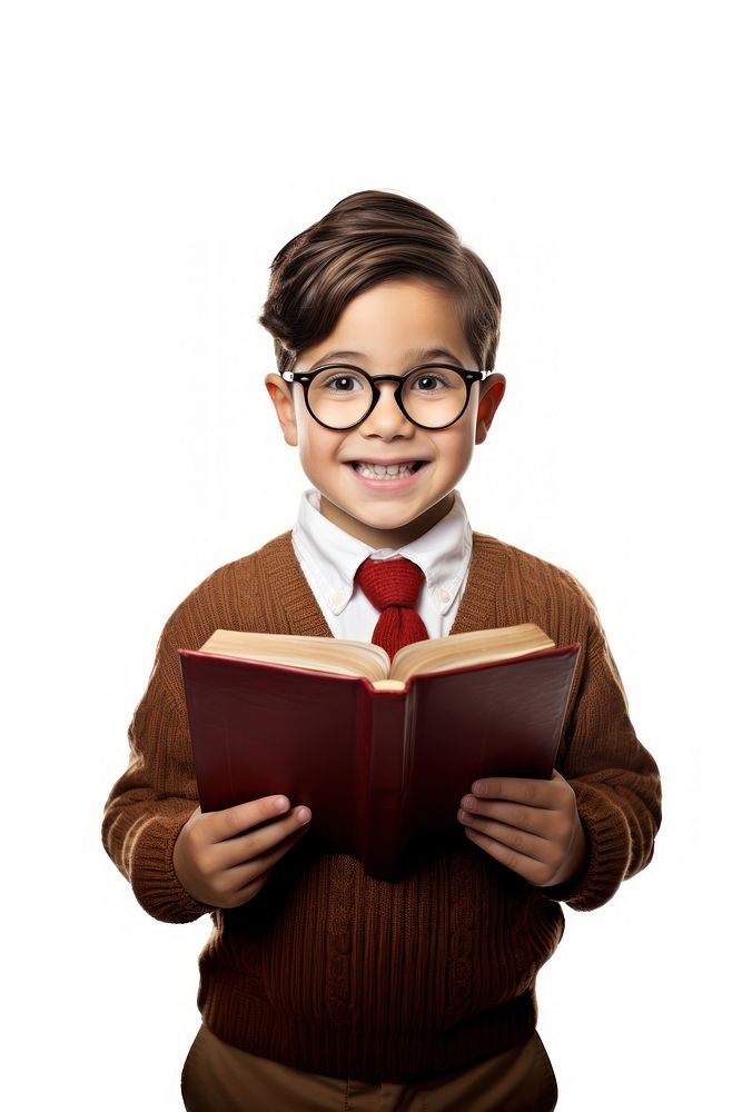 Child glasses portrait reading. AI generated Image by rawpixel.