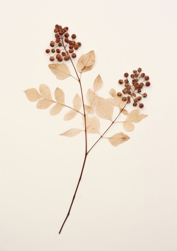Real Pressed a single minimal rowan drawing sketch flower. AI generated Image by rawpixel.