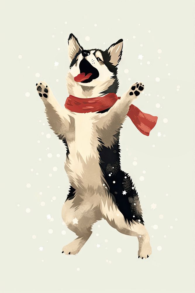 German shepherd wearing christmas scarf mammal animal pet. AI generated Image by rawpixel.