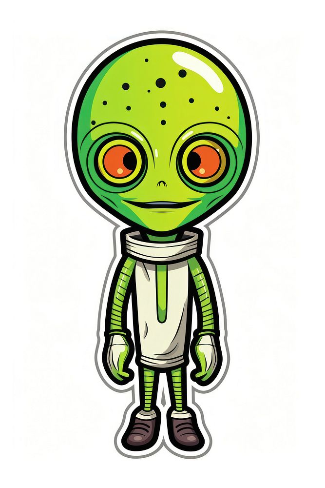 Alien sticker green representation astronaut. AI generated Image by rawpixel.