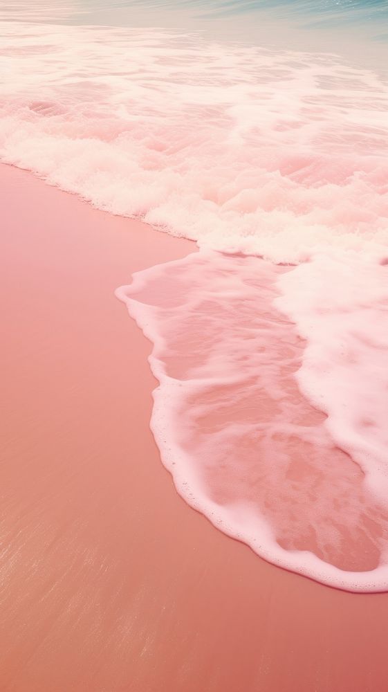 Pink aesthetic wallpaper beach outdoors nature. AI generated Image by rawpixel.