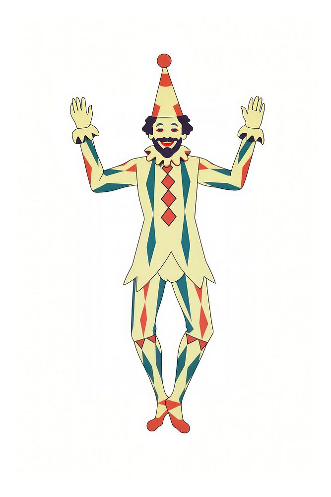 Clown adult white background representation. AI generated Image by rawpixel.