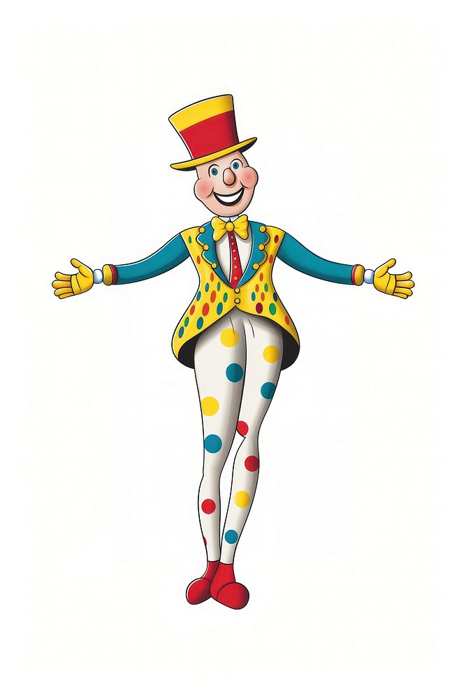 Clown adult white background representation. AI generated Image by rawpixel.
