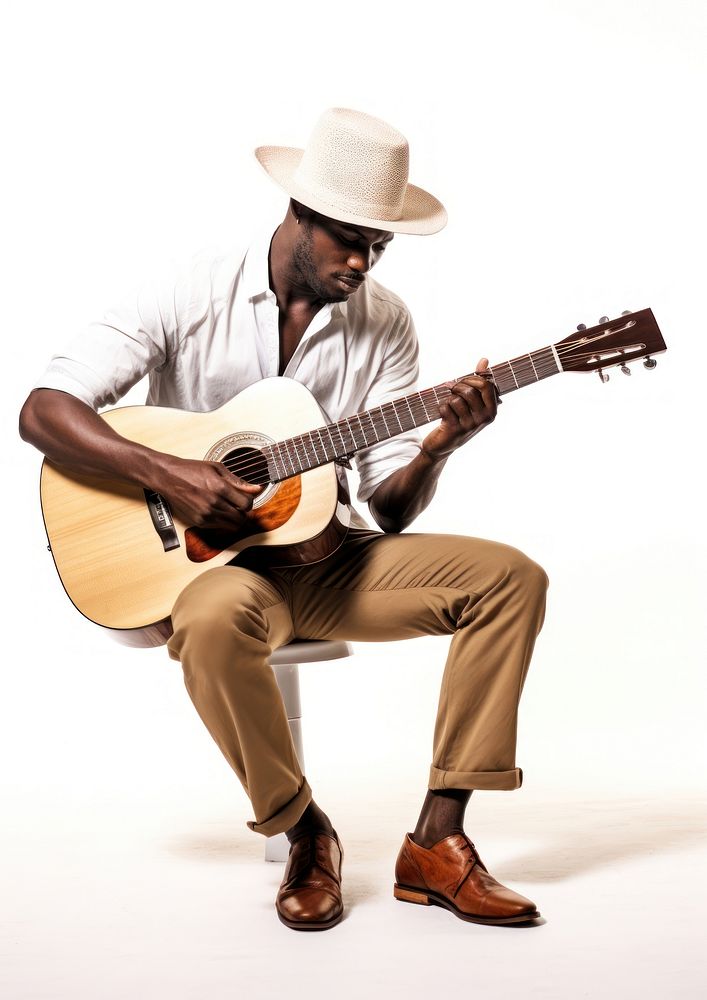 American african man guitar musician adult. AI generated Image by rawpixel.