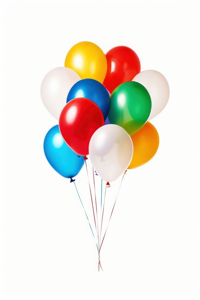 Balloon bunch white background anniversary. AI generated Image by rawpixel.