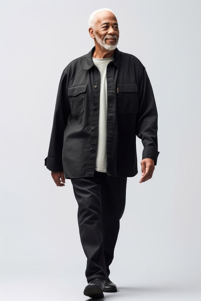 A black senior portrait standing jacket. AI generated Image by rawpixel.