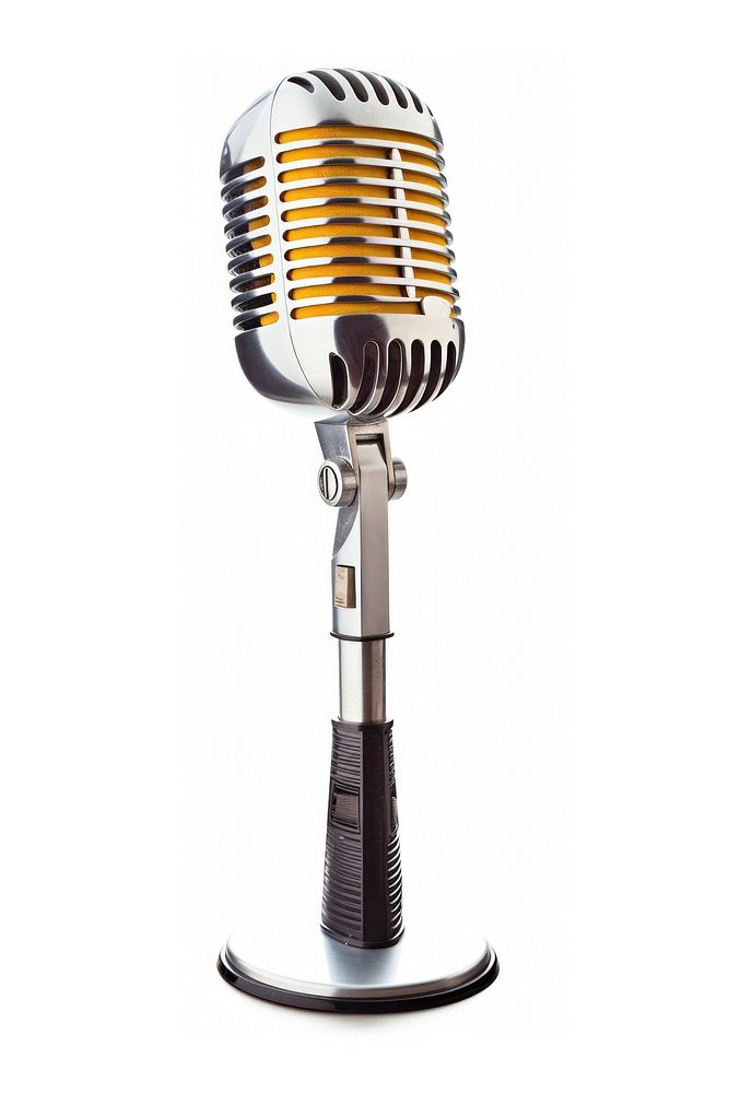 Microphone white background technology appliance. AI generated Image by rawpixel.