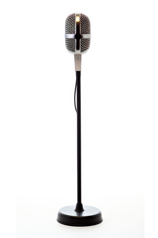 Microphone white background technology lighting. AI generated Image by rawpixel.