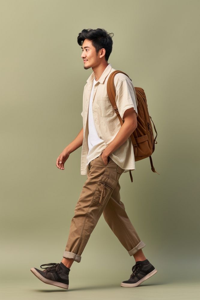 Walking footwear backpack khaki. AI generated Image by rawpixel.