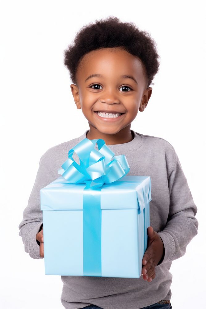 Child birthday holding gift. AI generated Image by rawpixel.