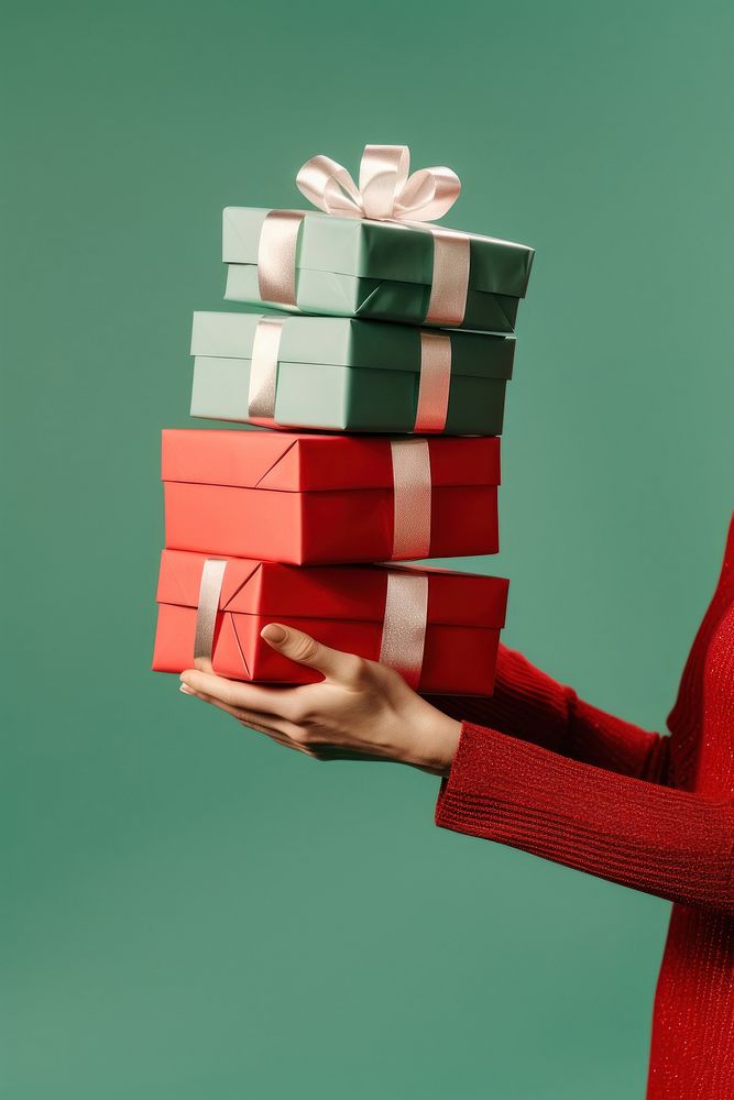 Christmas presents christmas holding green. AI generated Image by rawpixel.