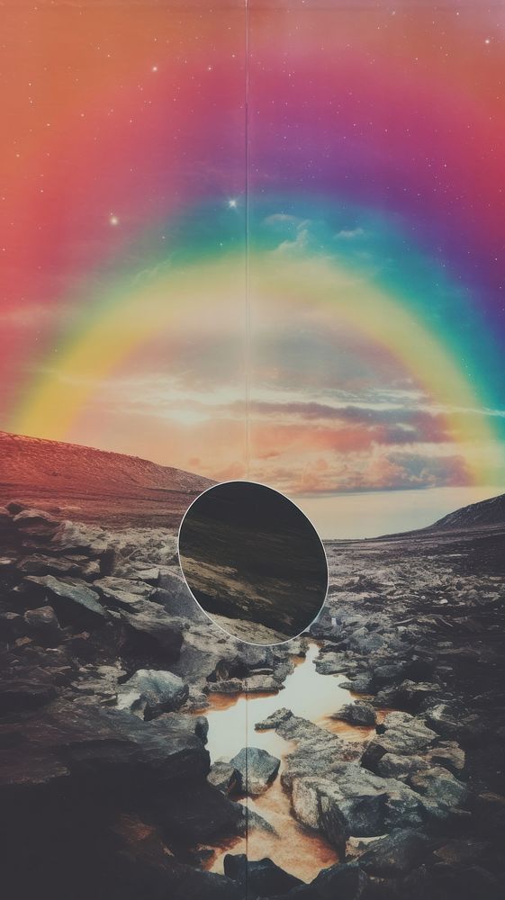 Rainbow astronomy outdoors nature. AI generated Image by rawpixel.