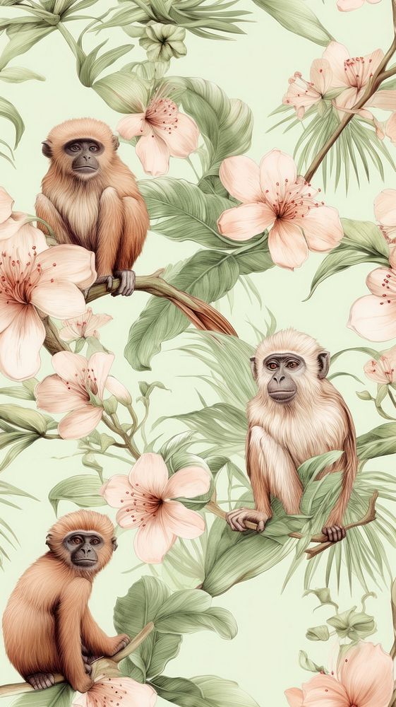 Monkey backgrounds wildlife animal. AI generated Image by rawpixel.
