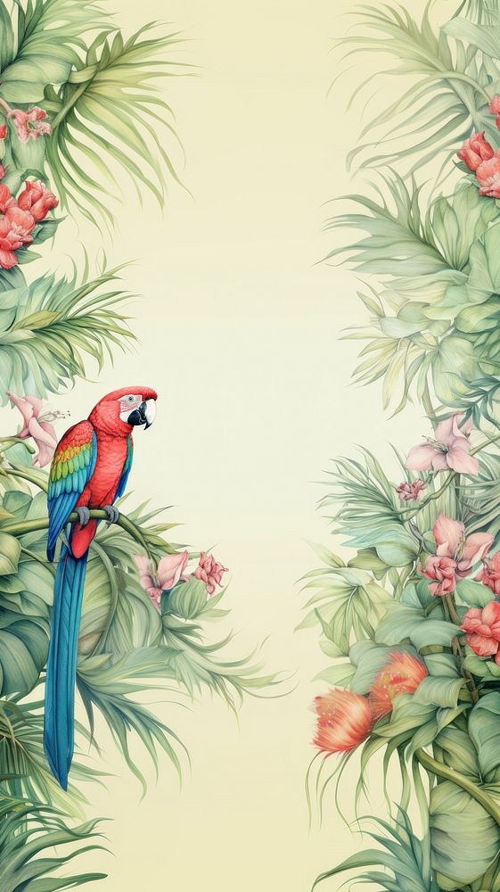 Parrots plant bird outdoors. AI generated Image by rawpixel.