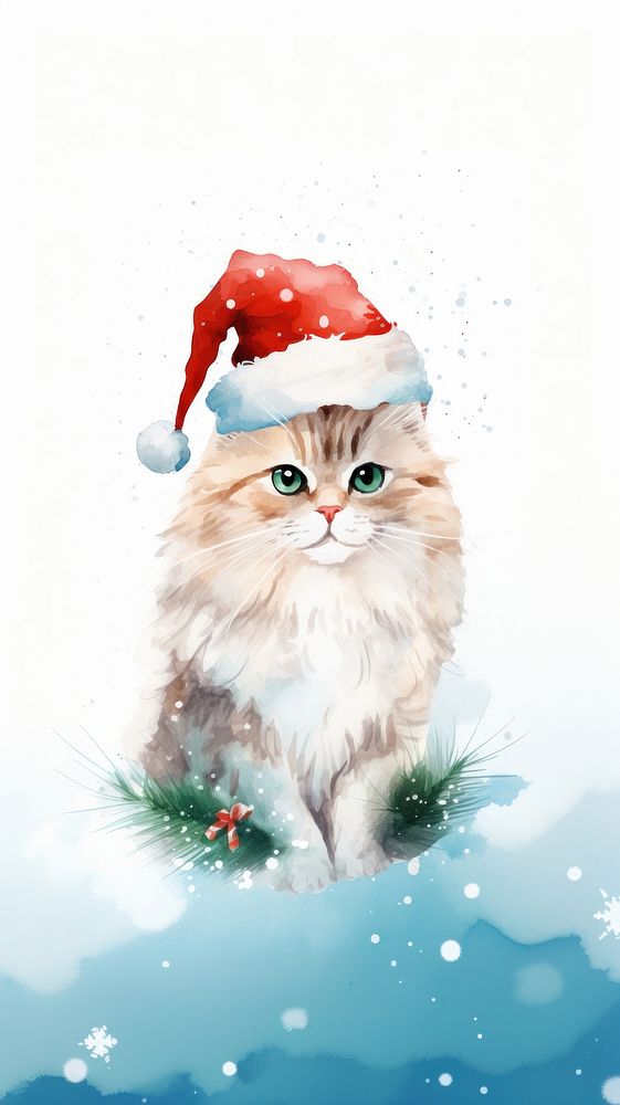 Cat character christmas mammal animal. AI generated Image by rawpixel.