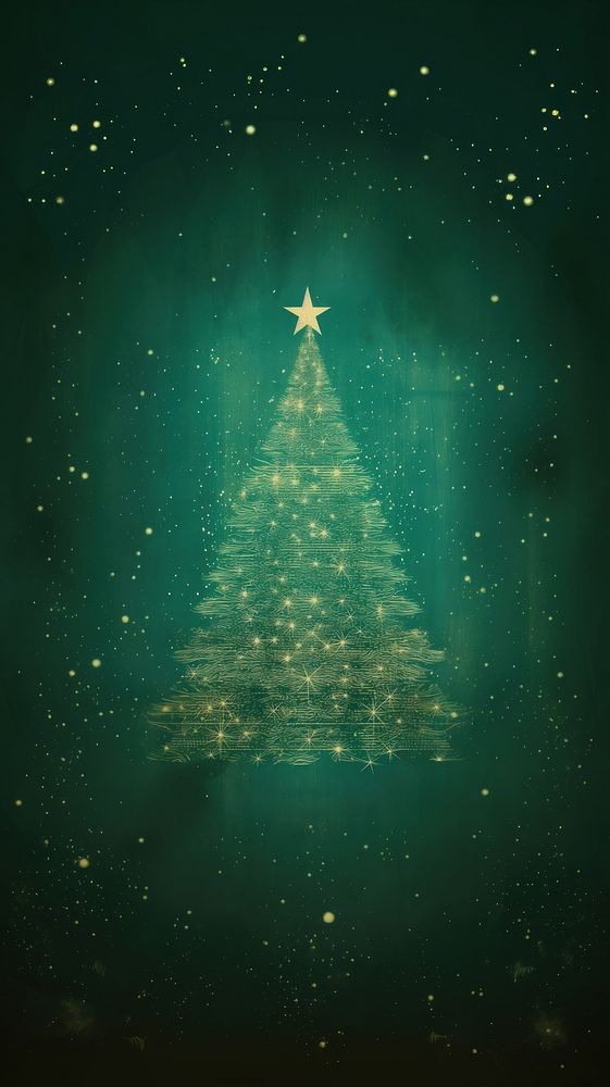 Christmas tree backgrounds night green. AI generated Image by rawpixel.