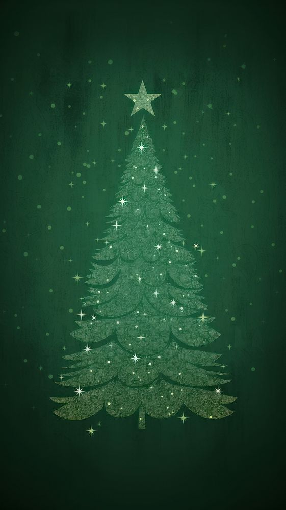 Christmas tree backgrounds green illuminated. AI generated Image by rawpixel.
