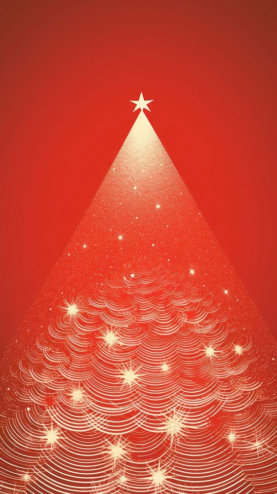 Christmas tree red illuminated celebration. AI generated Image by rawpixel.