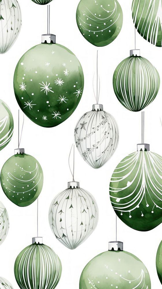 Christmas ornament backgrounds pattern green. AI generated Image by rawpixel.