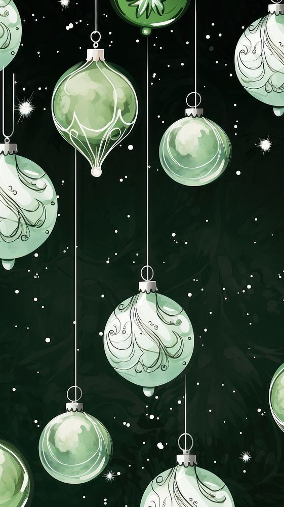 Christmas ornament backgrounds pattern green. AI generated Image by rawpixel.