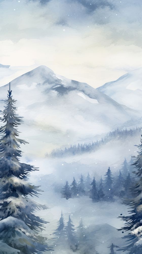 Winter mountain backgrounds landscape outdoors. AI generated Image by rawpixel.