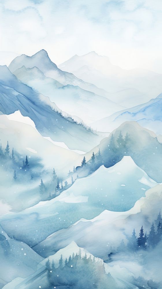 Winter mountain backgrounds landscape outdoors. AI generated Image by rawpixel.