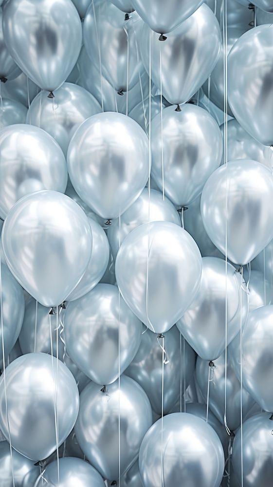 Balloons backgrounds pattern silver. AI generated Image by rawpixel.