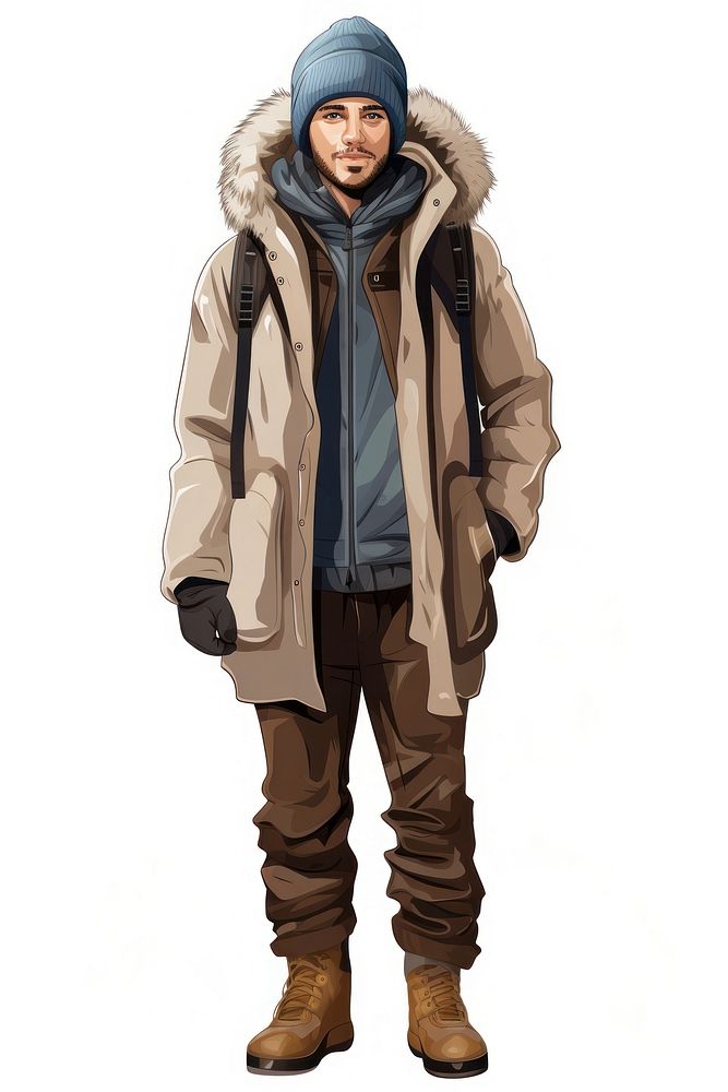 Winter costume jacket human hood. AI generated Image by rawpixel.