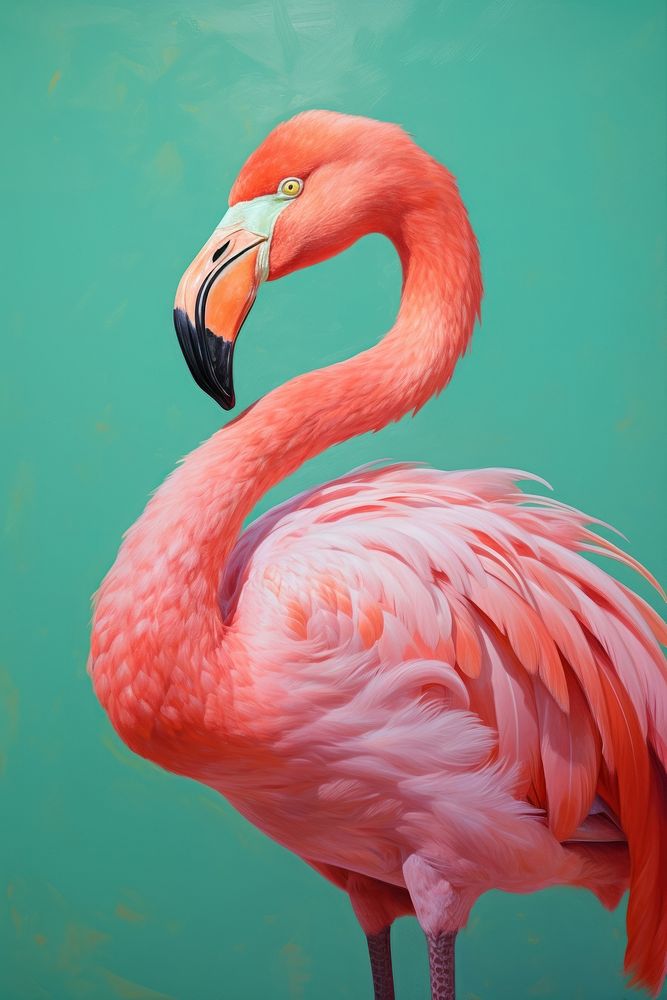 Flamingo animal beak bird. AI generated Image by rawpixel.